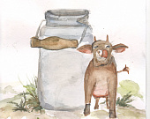 Екатерина, 11 лет, Молочная корова, бум., акварель, преп. Вернер С. В.